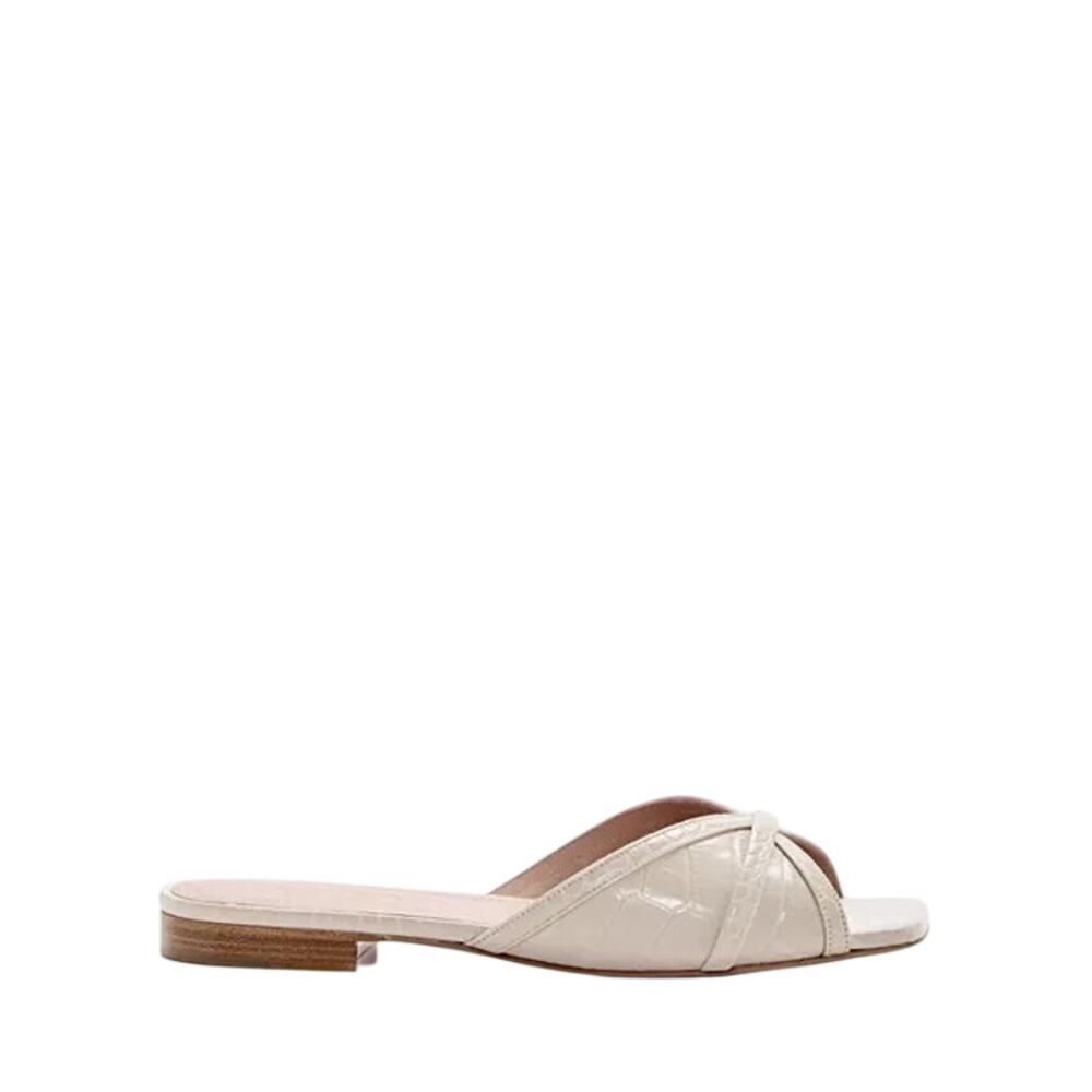 Malone Souliers NIB Perla Croc-Embossed Leather Slides in Marble Size 39
